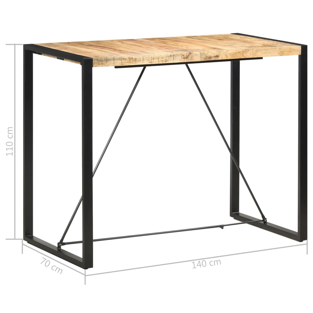 Mesa Alta De Cocina De Madera Maciza De Mango 140x70x110 Cm_3