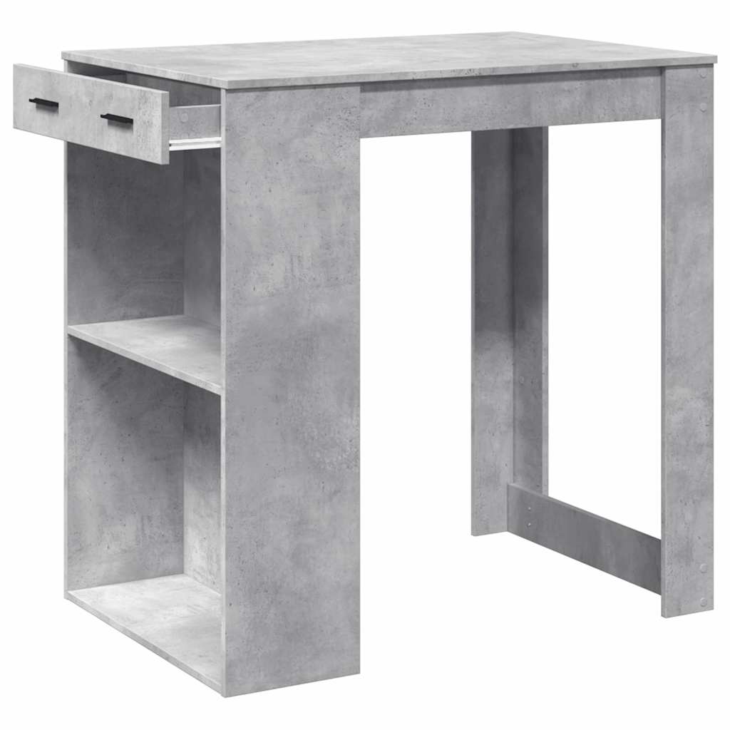 Mesa Alta De Bar Madera Ingeniería Gris Hormigón 102x70x103,5cm_2