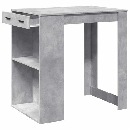 Mesa Alta De Bar Madera Ingeniería Gris Hormigón 102x70x103,5cm_2