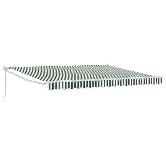 Toldo Retráctil Verde Y Blanco 400 X 300 Cm_0