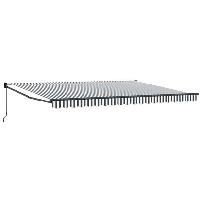 Toldo Retráctil Aluminio Y Tela Gris Antracita Y Blanco 4,5x3 M_0
