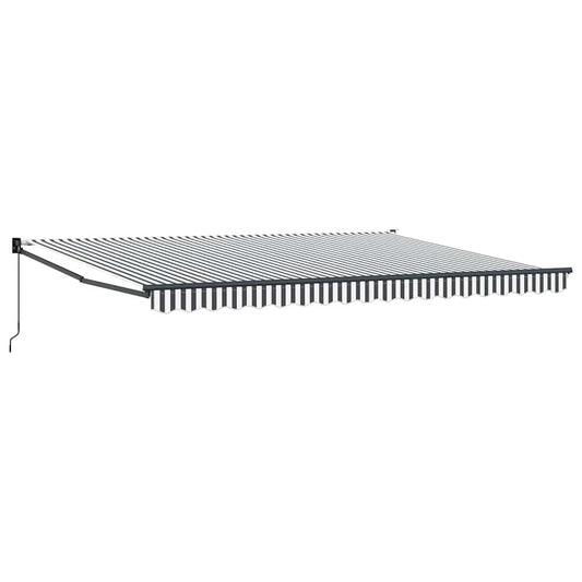 Toldo Retráctil Aluminio Y Tela Gris Antracita Y Blanco 4,5x3 M_0