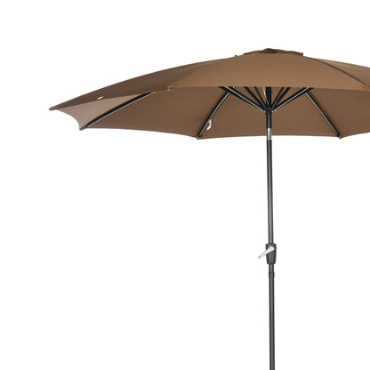 Outsunny Sombrilla De Jardín Ø300x252 Cm Con Manivela Techo Inclinable Marrón_3