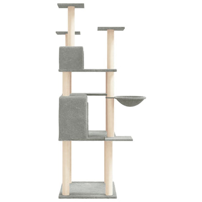 Vidaxl Rascador Para Gatos Con Postes De Sisal Gris Claro 166 Cm_3