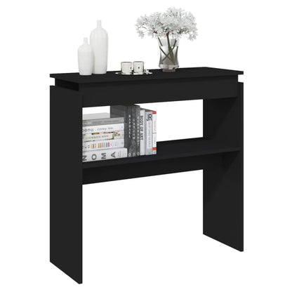Mesa Consola Madera Contrachapada Negro 80x30x80 Cm_1