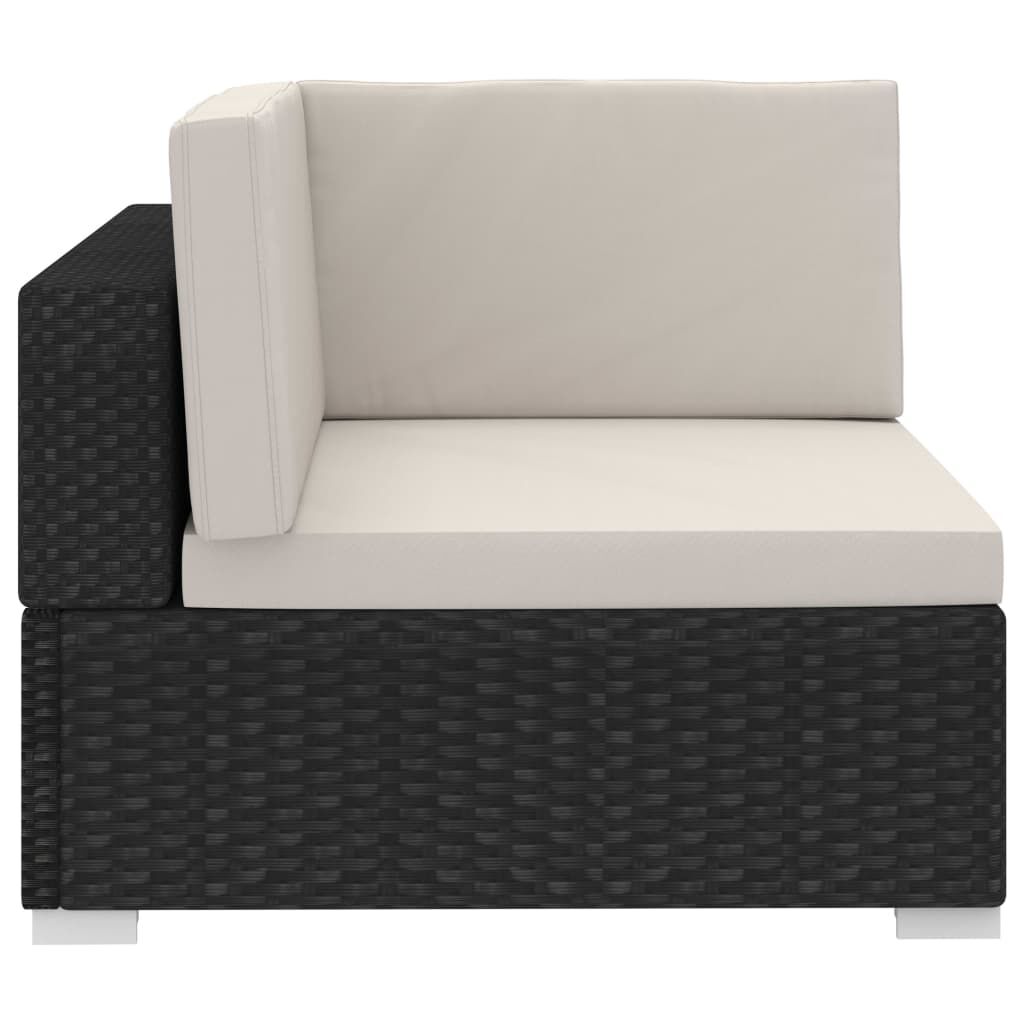 Vidaxl Set De Sofás De Jardín 4 Piezas Y Cojines Ratán Sintético Negro_4