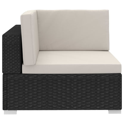 Vidaxl Set De Sofás De Jardín 4 Piezas Y Cojines Ratán Sintético Negro_4
