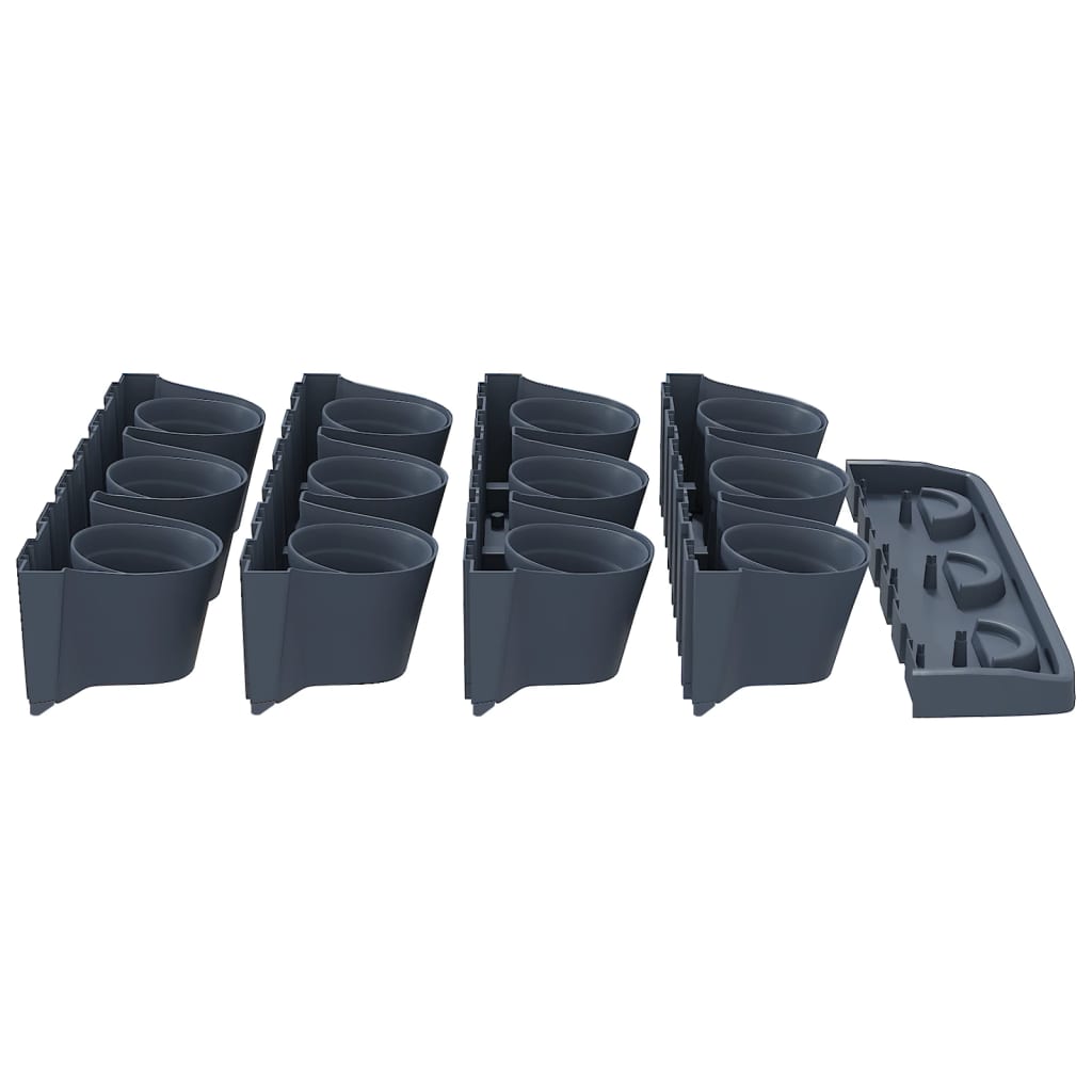 Set De Plantas Jardín Vertical 12 Uds Polipropileno Antracita_4