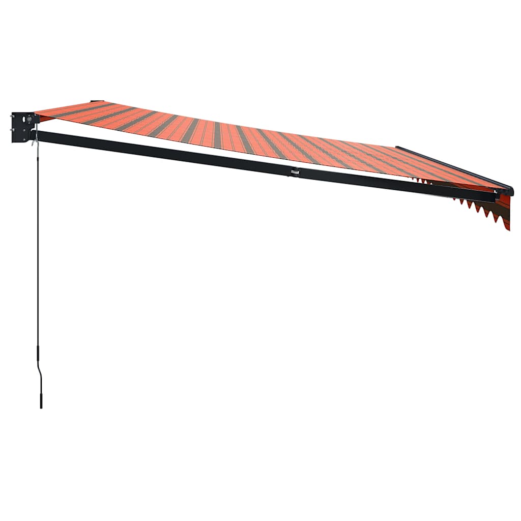 Toldo Retráctil Aluminio Y Tela Naranja Y Marrón 4,5x3 M_4