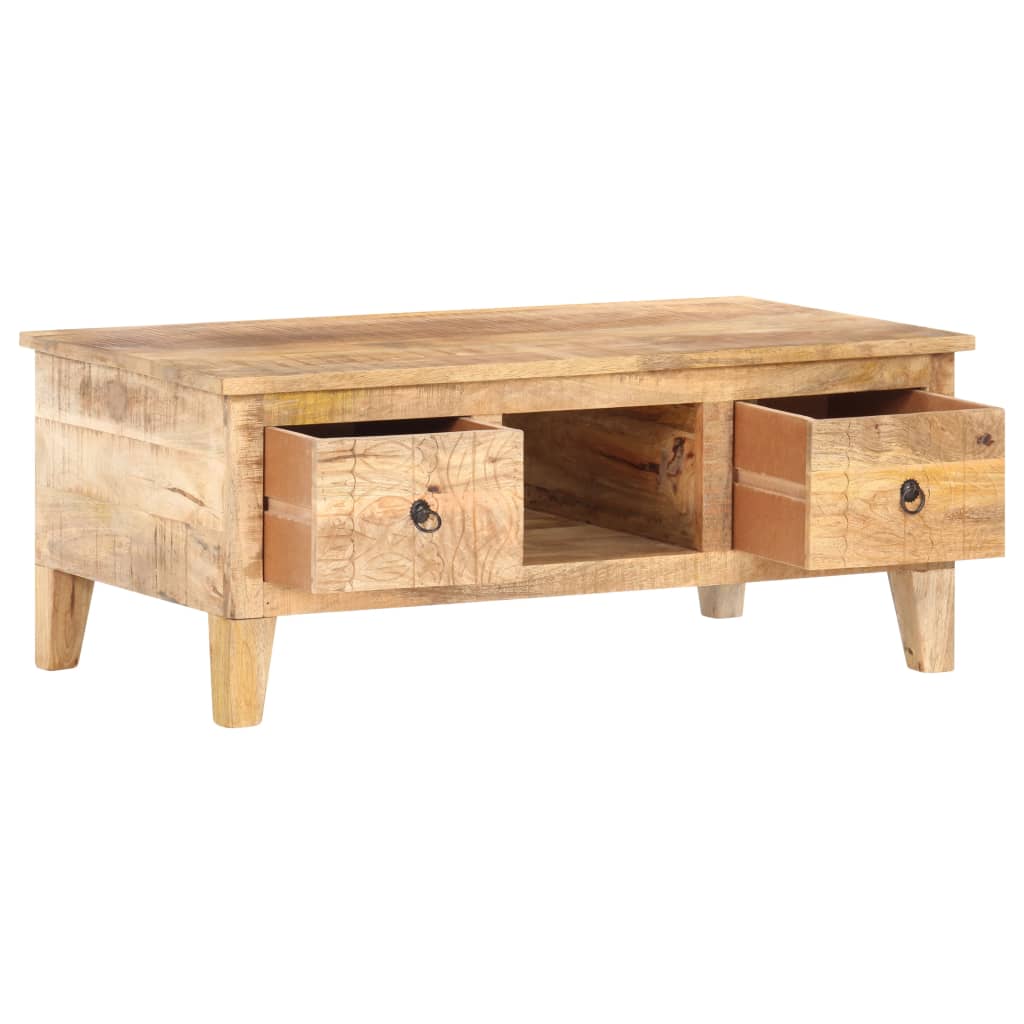 Mesita De Centro Madera De Mango Rugosa 100x55x40 Cm_0