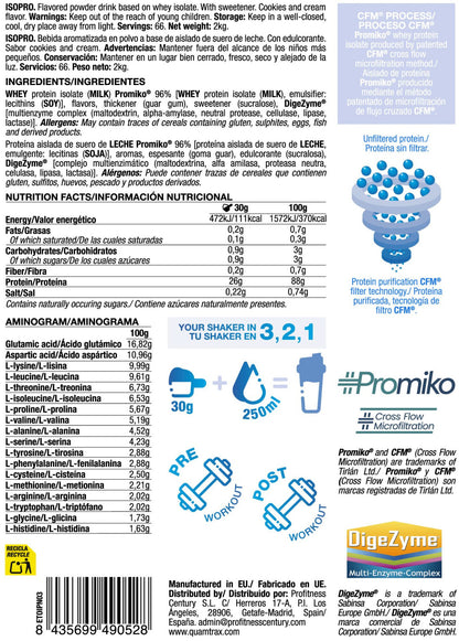 Isopro Cfm - 2kg - Cookies &amp; Cream - Proteína De Aislado De Suero Isolate - Quamtrax_5