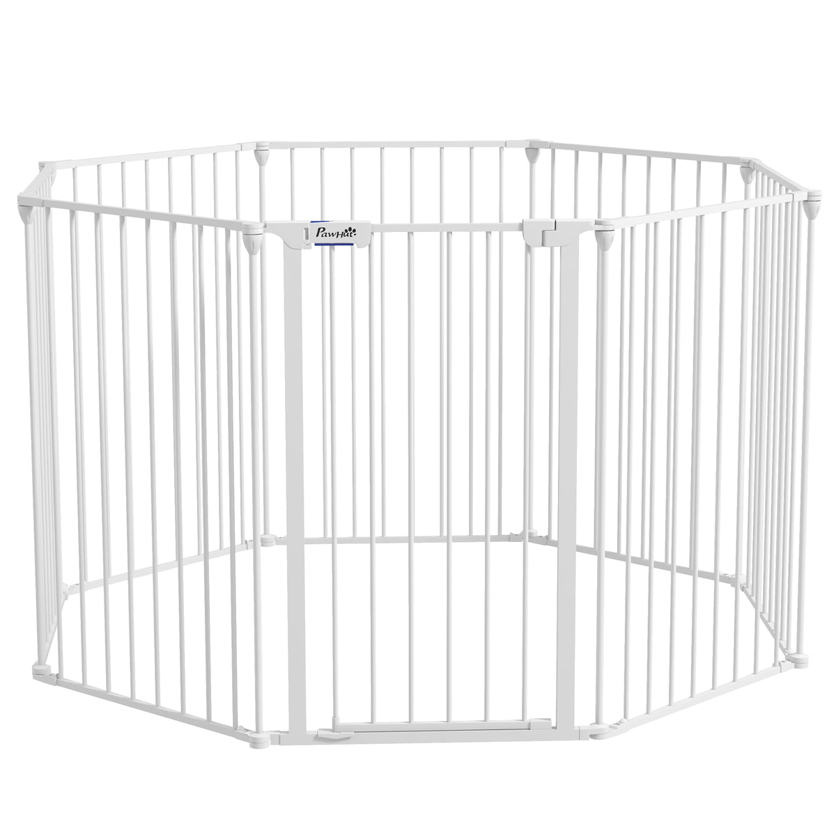 Pawhut Parque Para Perros De 8 Paneles 64x90 Cm Con Doble Cerradura Blanco_1