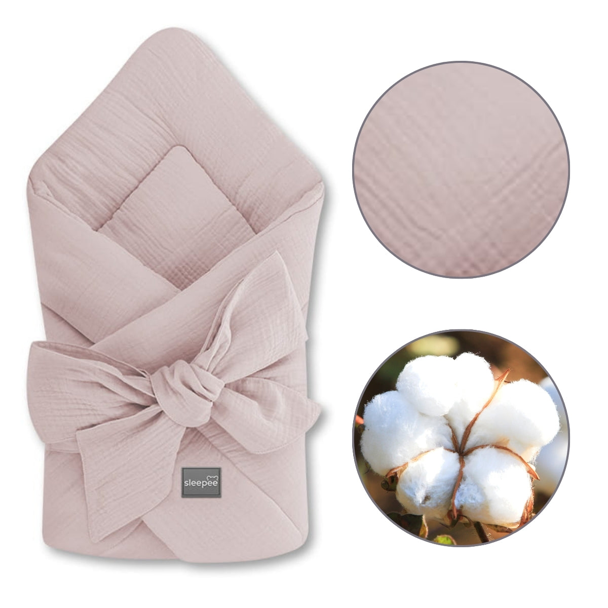 Saco Capazo Bebé Muselina Premium Rose