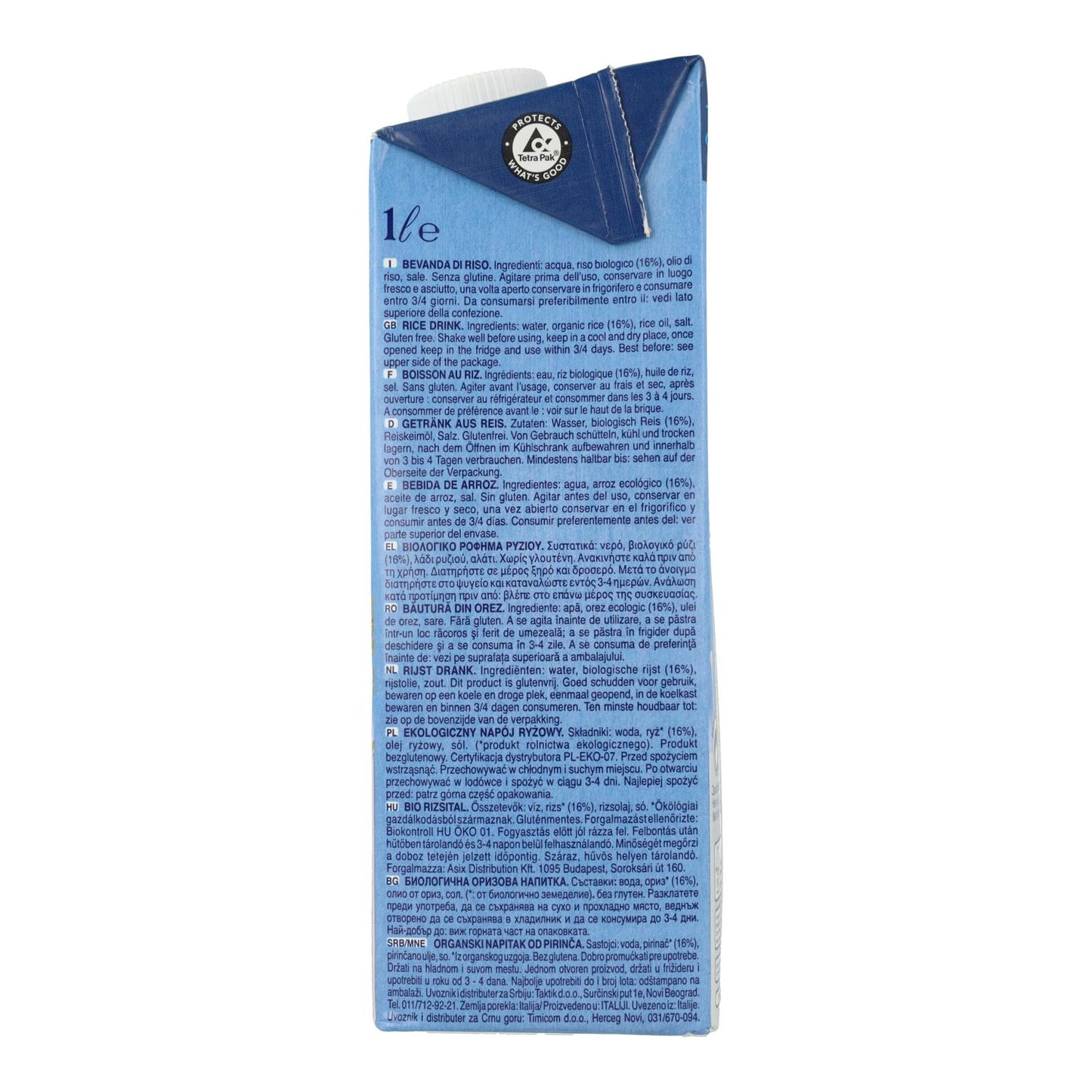 Pack 6 x Bebida Arroz Natural BIO Scotti 1 L