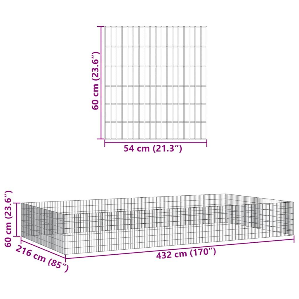 Vidaxl Recinto Corral Animales 24 Paneles Hierro Galvanizado 54x60 Cm_2