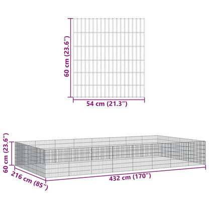 Vidaxl Recinto Corral Animales 24 Paneles Hierro Galvanizado 54x60 Cm_2