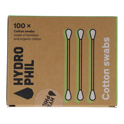 Bastoncillos para oido de Bambú y Algodón Ecológico Hydrophil, 100 ud