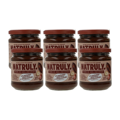Pack 6x Crema de cacao y avellana Natruly 285 g
