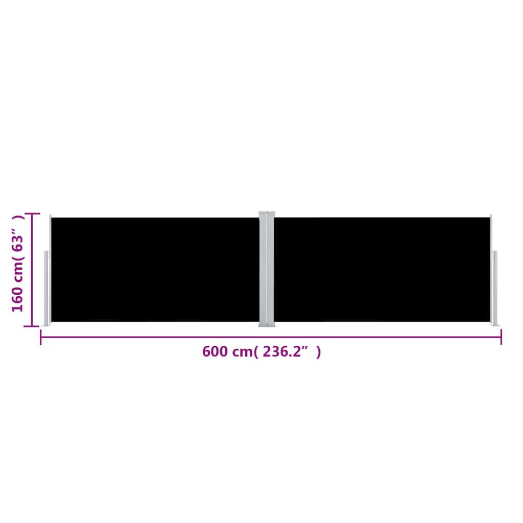 Vidaxl Toldo Lateral Retráctil Negro 160x600 Cm_2