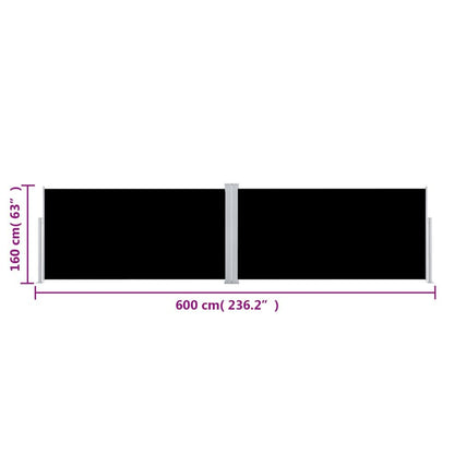 Vidaxl Toldo Lateral Retráctil Negro 160x600 Cm_2