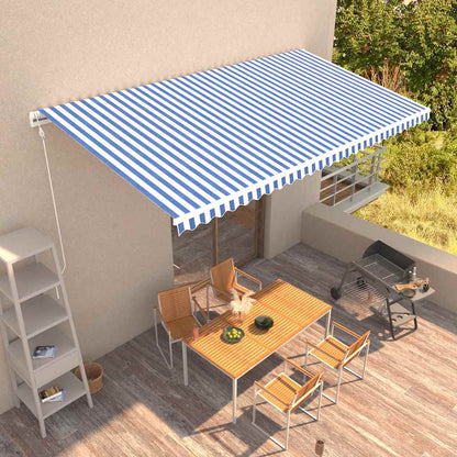 Vidaxl Toldo Automático Retráctil Azul Y Blanco 600x300 Cm_1