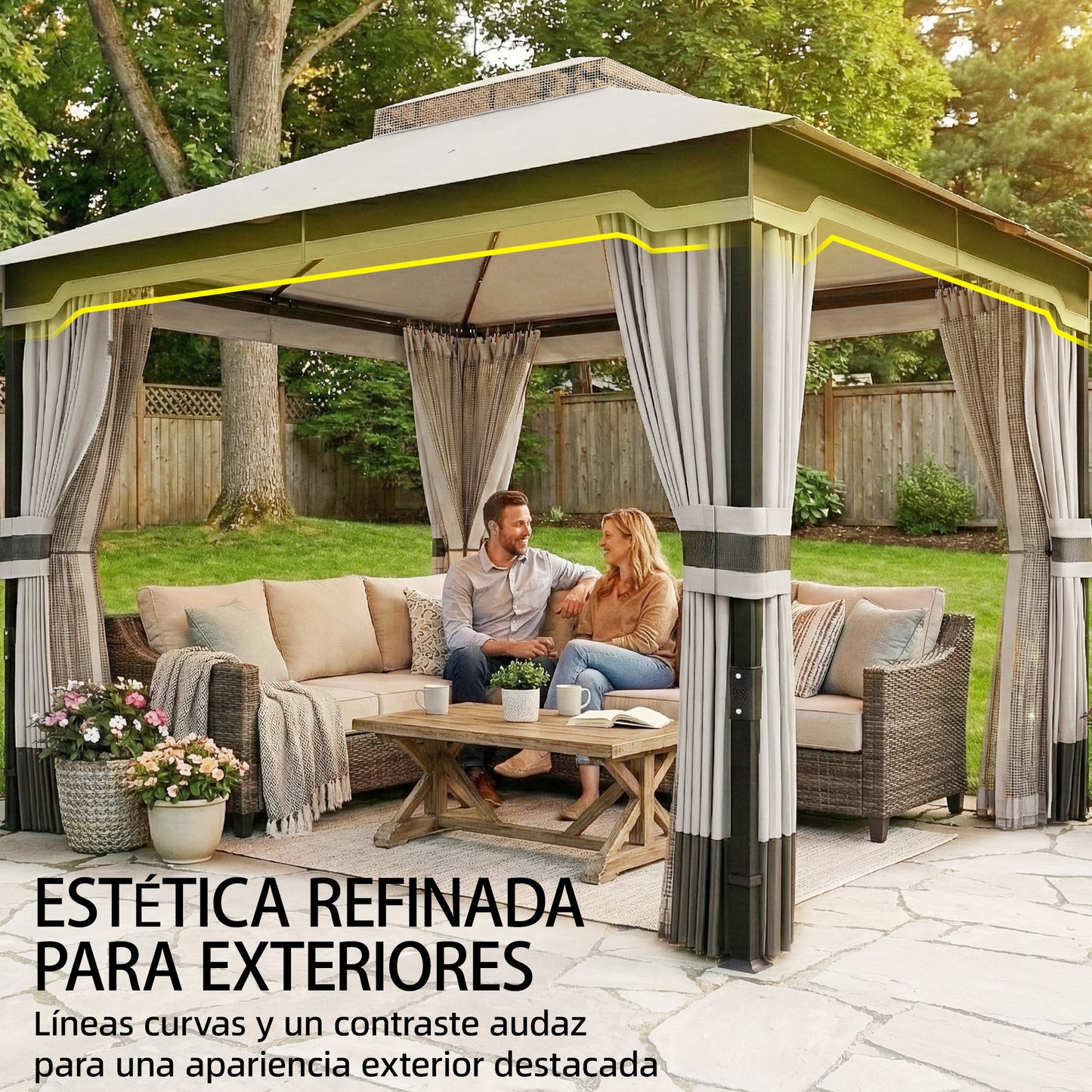 Outsunny Cenador Para Jardín 3x3_4