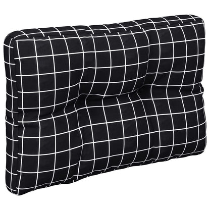 Vidaxl Cojín Para Palés Tela A Cuadros Negro 60x40x12 Cm_3