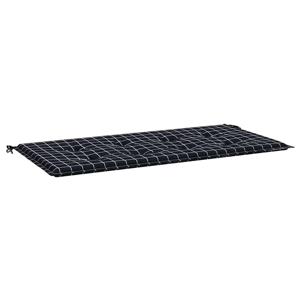 Vidaxl Cojín Para Banco Jardín Tela Oxford A Cuadros Negro 100x50x4 Cm_0