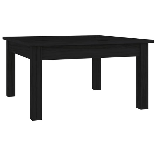Mesa De Centro De Madera Maciza De Pino Negro 55x55x30 Cm_0