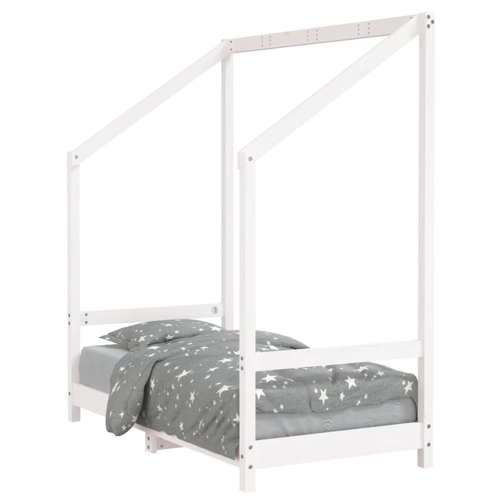 Vidaxl Estructura De Cama Para Niños Madera De Pino Blanco 70x140 Cm_0