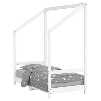Vidaxl Estructura De Cama Para Niños Madera De Pino Blanco 70x140 Cm_0