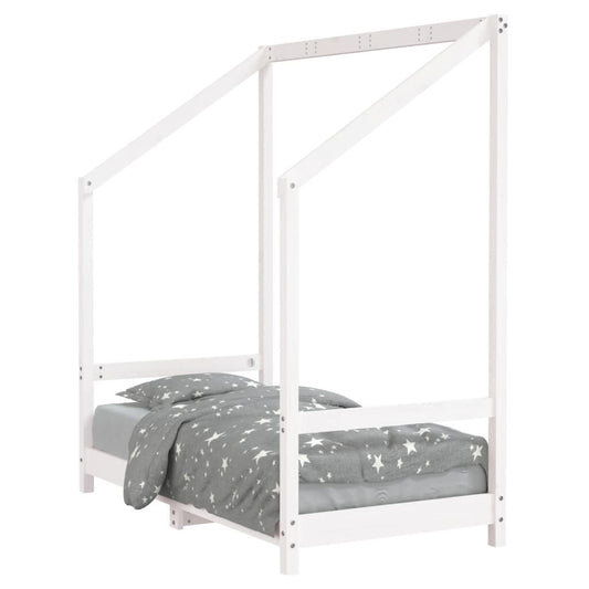 Vidaxl Estructura De Cama Para Niños Madera De Pino Blanco 70x140 Cm_0