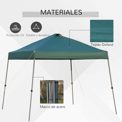 Outsunny Cenador Plegable 3x3m Jardín Con Bolsa De Transporte Con Ruedas Camping_3