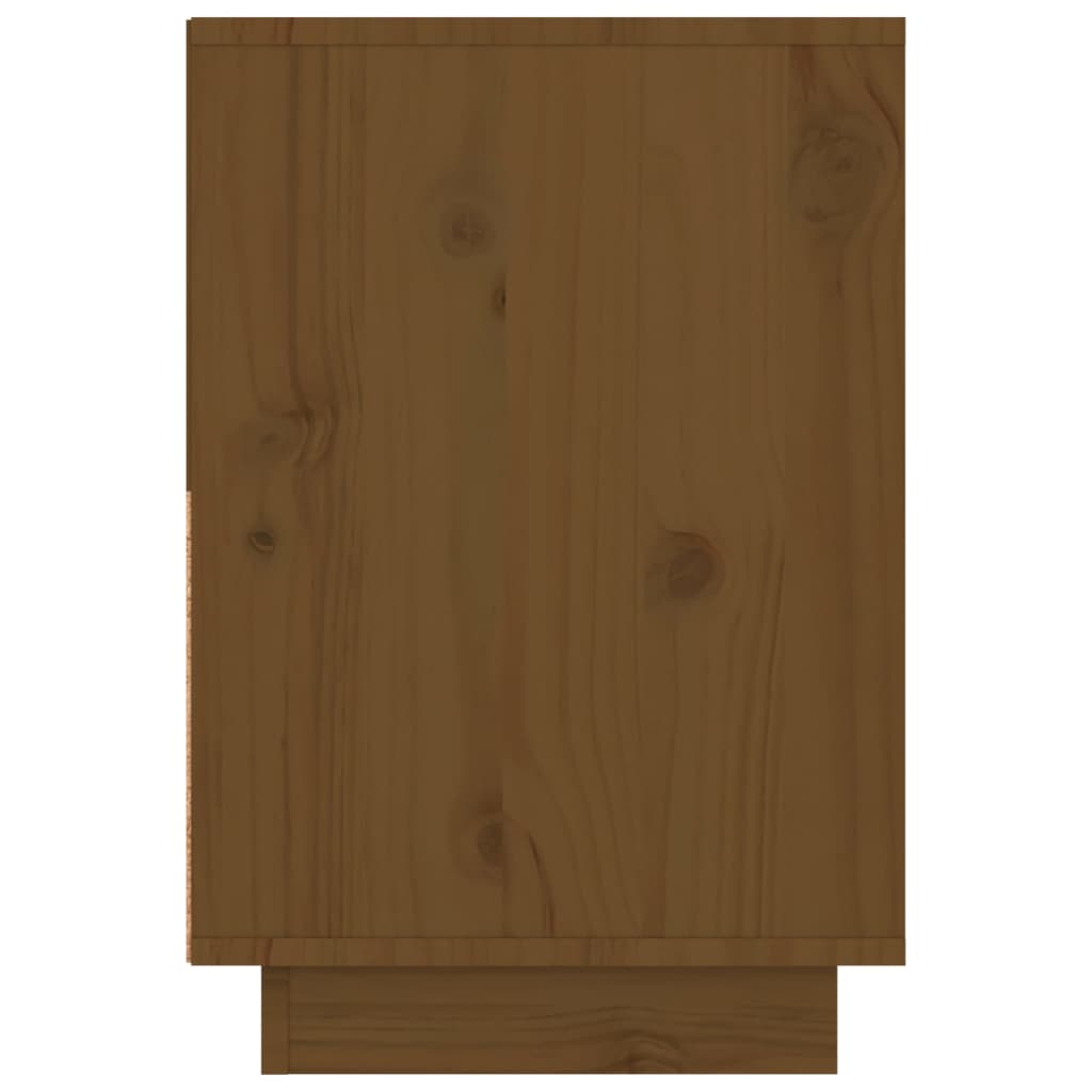Mesita De Noche Madera Maciza De Pino Marrón Miel 60x34x51 Cm_2