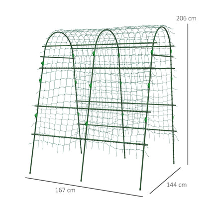 Outsunny Enrejado De Pepino 206 Cm Para Plantas Trepadoras Al Aire Libre Verde_2