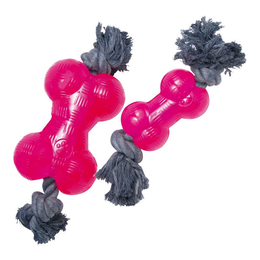 Mordedor Para Perros Gloria Tpr Con Cuerda Rosa Talla M (14 Cm)_0