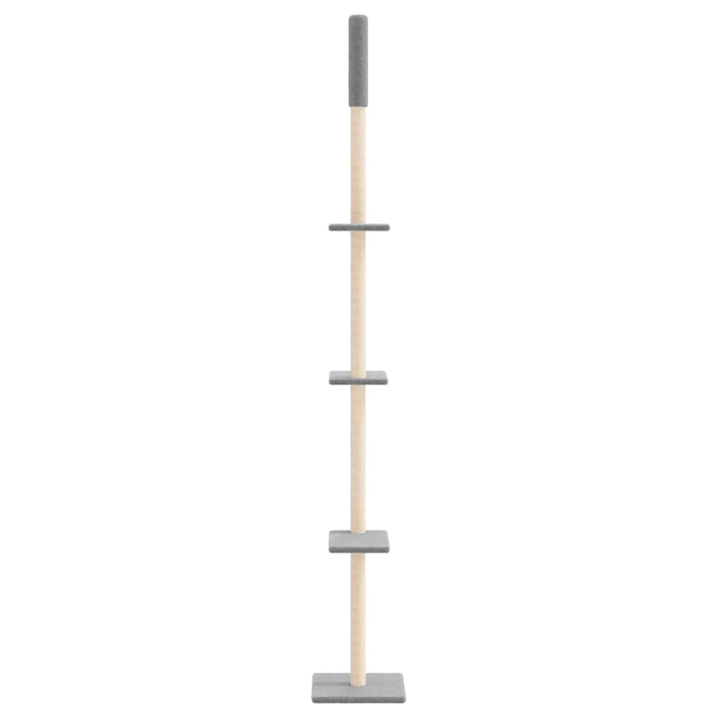 Vidaxl Árbol Rascador Gatos Suelo A Techo Gris Claro 267,5-297,5 Cm_3