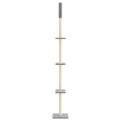 Vidaxl Árbol Rascador Gatos Suelo A Techo Gris Claro 267,5-297,5 Cm_3