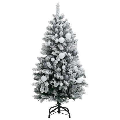 Vidaxl Árbol Navidad Artificial Con Bisagras 150 Led Y Bolas 120 Cm_3