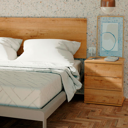 Mesita De Noche 3 Cajones, Mesilla Dormitorio Cajonera 48,5x41x40 Cm (alto X Ancho X Profundo), Briebe, Serenade, Madera