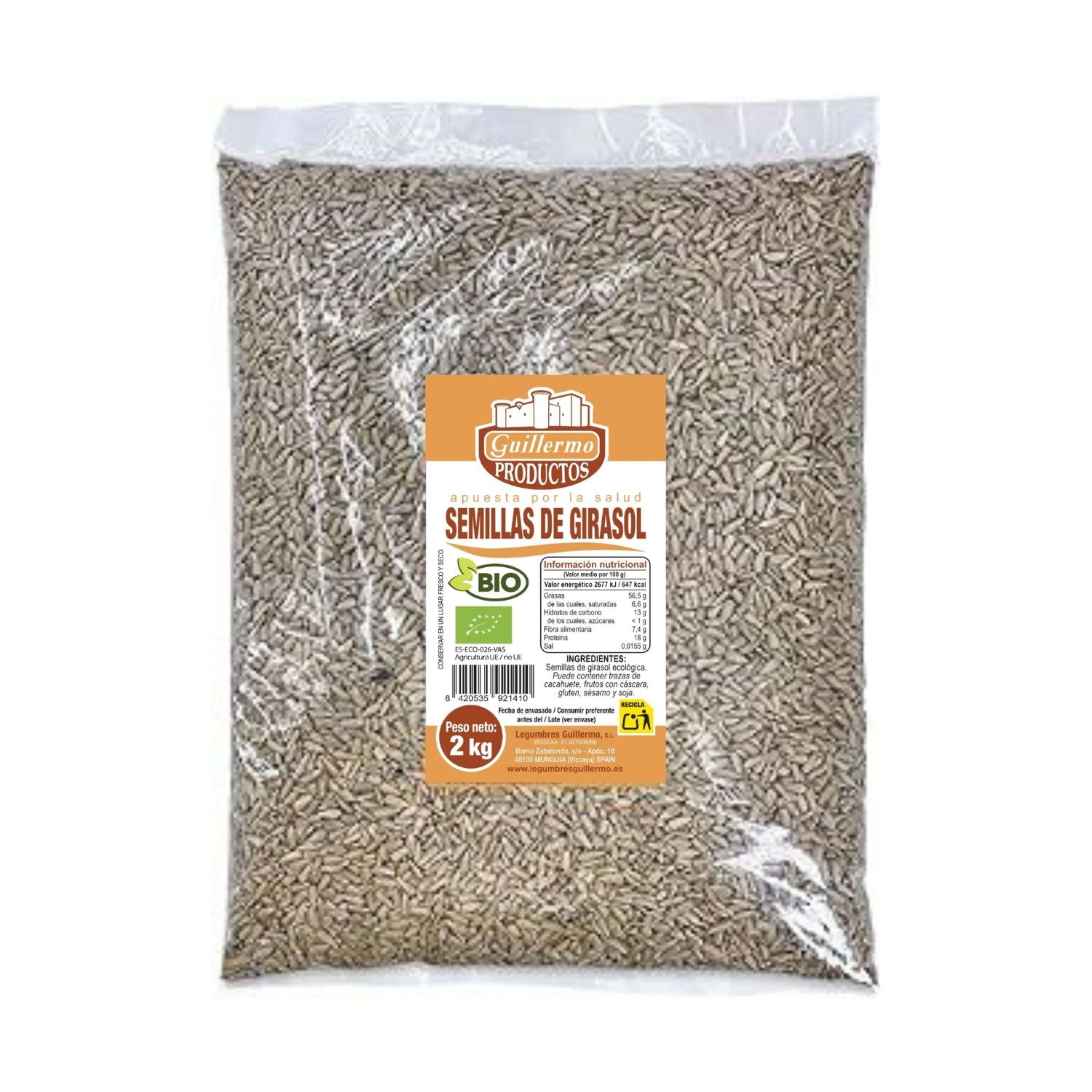 Pipas De Girasol Bio Peladas - 2 Kg_0