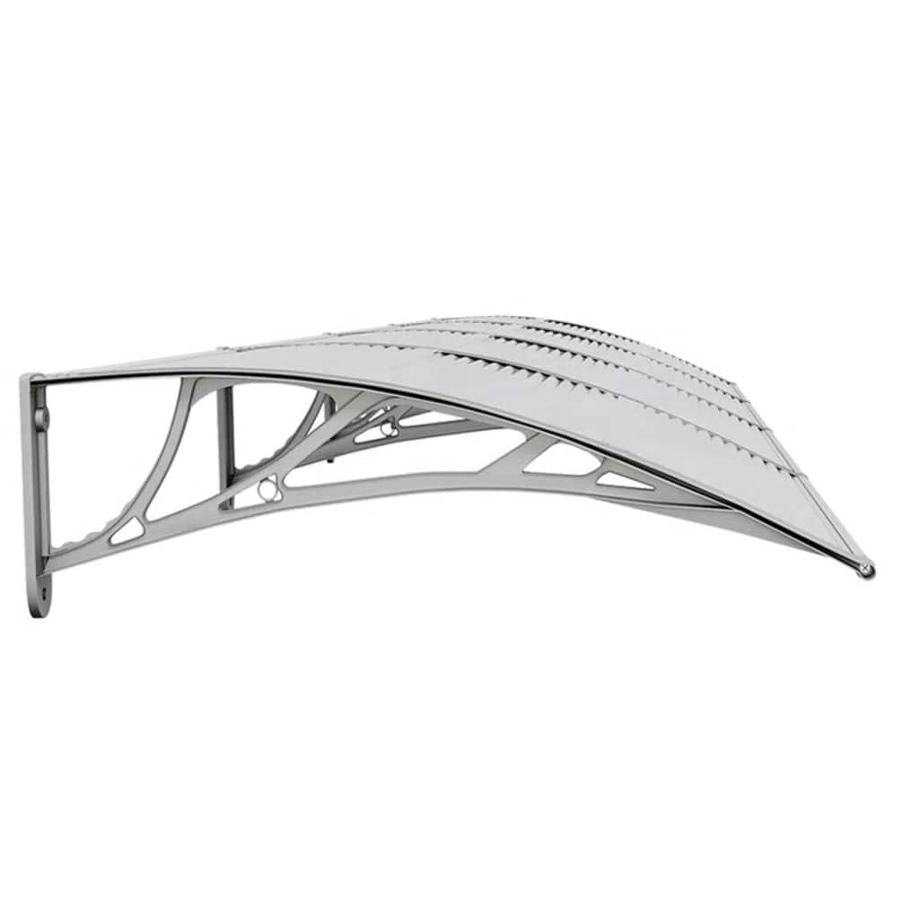 Marquesina Puerta Policarbonato Gris Y Transparente 350x75 Cm_4