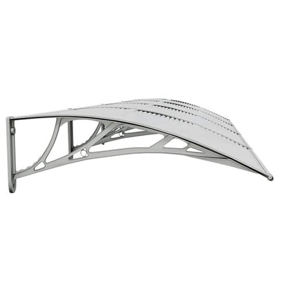 Marquesina Puerta Policarbonato Gris Y Transparente 350x75 Cm_4