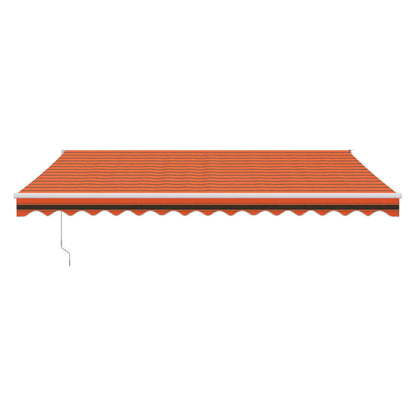 Toldo Retráctil Aluminio Y Tela Naranja Y Marrón 4,5x3 M_2