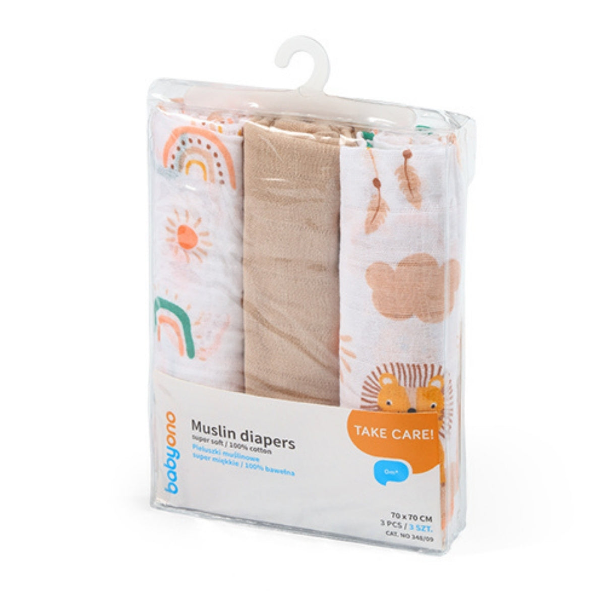 Pack 3 Muselinas Algodón 70x70 Cm Rainbow_1