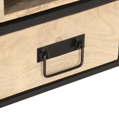 Mesa De Centro Madera Maciza De Mango 100x50x40 Cm_3