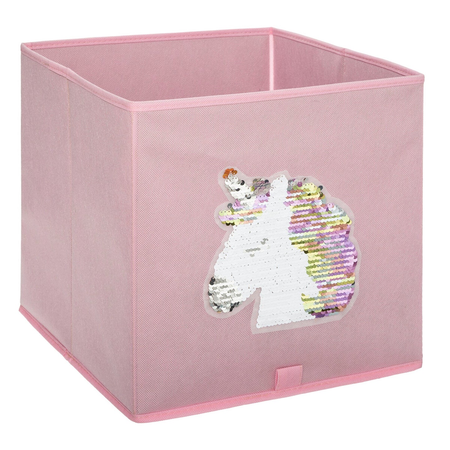 Caja De Almacenamiento Infantil unicornio Lentejuelas Rosa_0