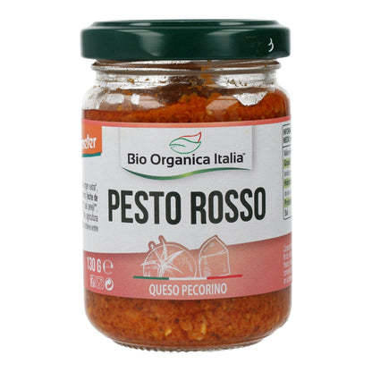 Pesto Rosso de Tomates Secos con Pecorino y Almendras Bio Demeter Organica Italia 130 gr