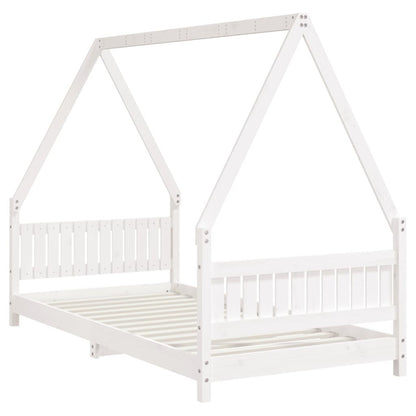 Vidaxl Estructura De Cama Para Niños Madera De Pino Blanco 90x190 Cm_5
