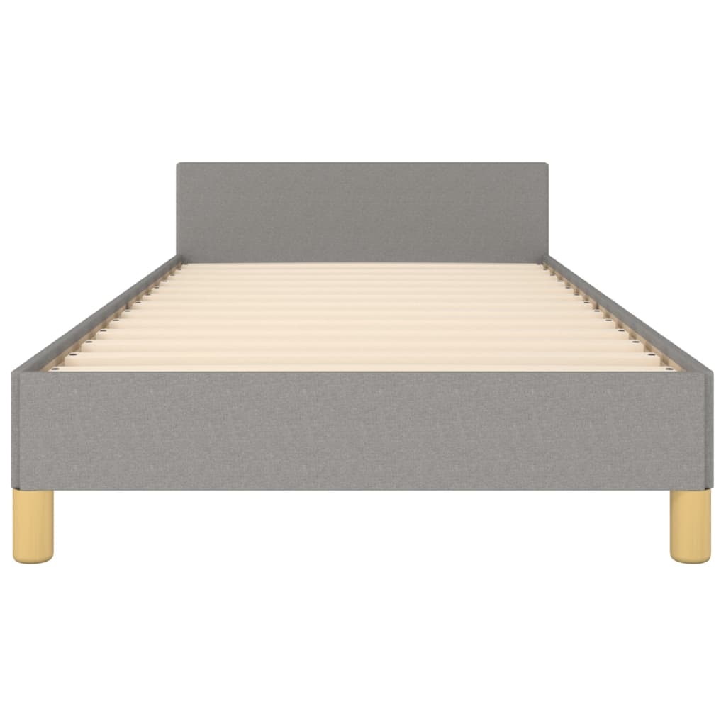 Estructura De Cama Con Cabecero De Tela Gris Claro 80x200 Cm / Vetonek_2